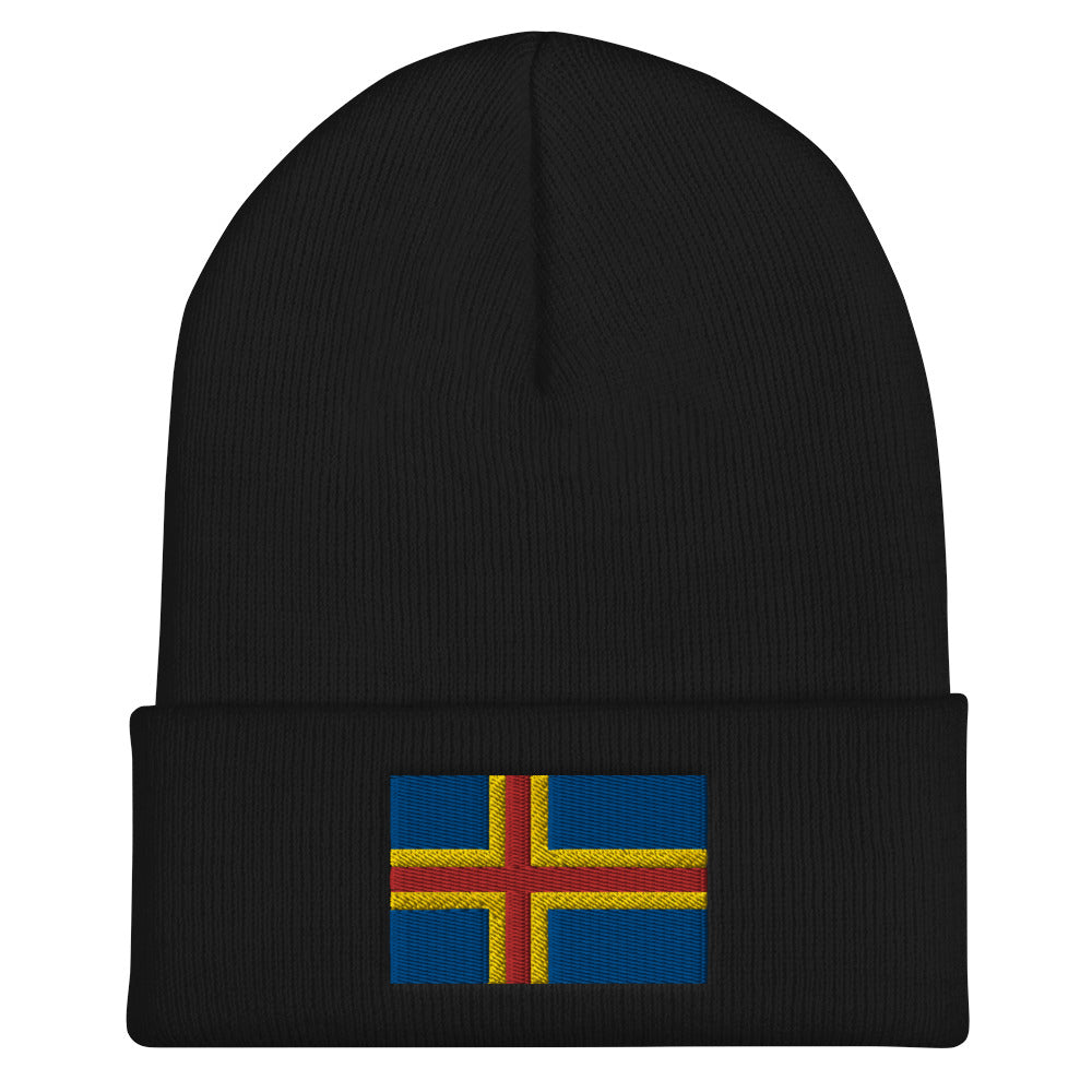 Åland Flag Embroidered Beanie Scandinavian Design Studio