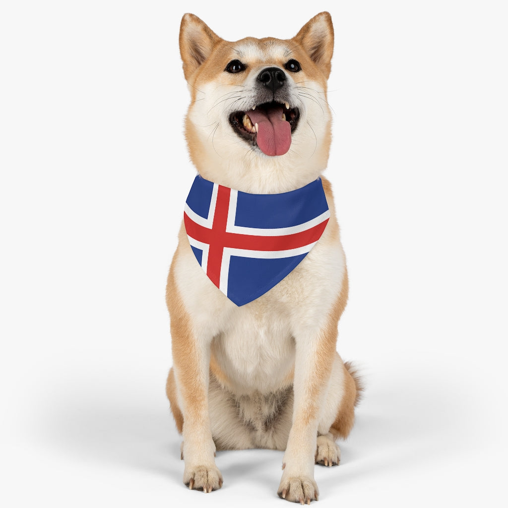 Icelandic Flag Pet Bandana Collar Scandinavian Design Studio