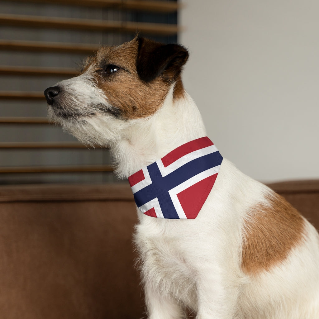 Norwegian Flag Pet Bandana Collar Scandinavian Design Studio