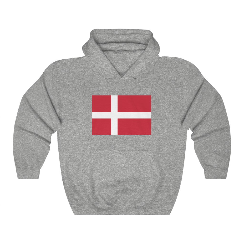 Danish Flag Hooded Sweatshirt Scandinavian Design Studio