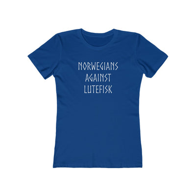 Norwegians Against Lutefisk Women's Fit T-Shirt Solid Royal / S - Scandinavian Design Studio