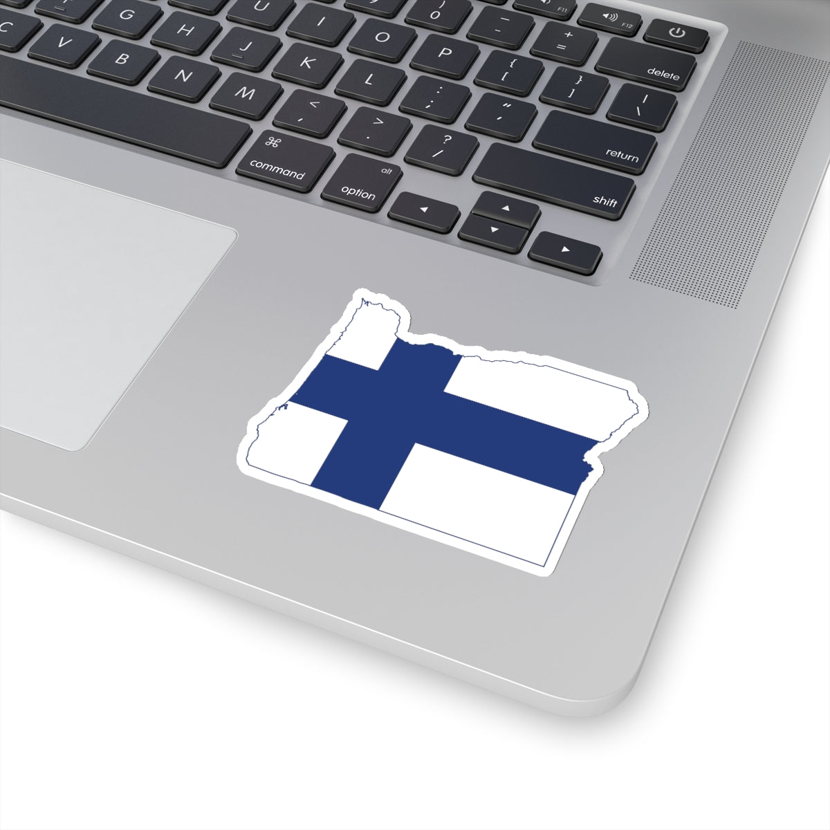 Oregon Finnish Flag Sticker Scandinavian Design Studio