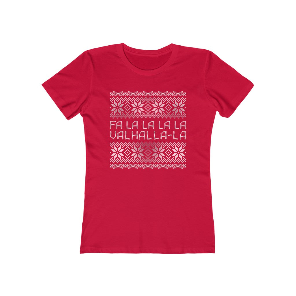 Valhalla Ugly Sweater Women's Fit T-Shirt Solid Red / L - Scandinavian Design Studio