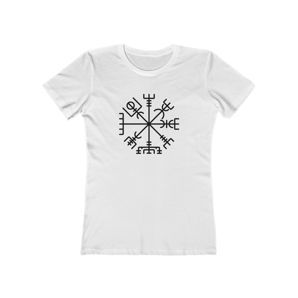 Viking Compass Women's Fit T-Shirt Solid White / S - Scandinavian Design Studio