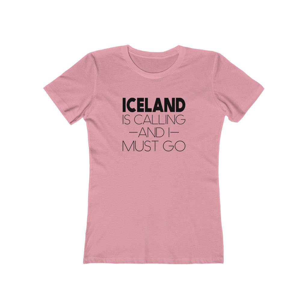 Iceland Is Calling And I Must Go Women's Fit T-Shirt Solid Light Pink / S - Scandinavian Design Studio