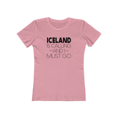 Iceland Is Calling And I Must Go Women's Fit T-Shirt Solid Light Pink / S - Scandinavian Design Studio