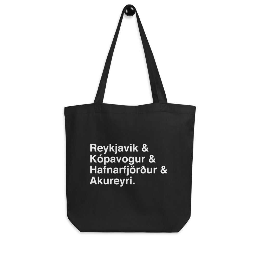 Cities Of Iceland Eco Tote Bag Scandinavian Design Studio