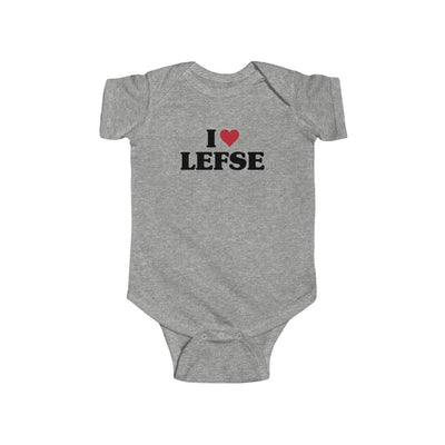 I Love Lefse Baby Bodysuit Scandinavian Design Studio