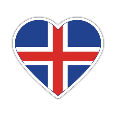 Icelandic Flag Heart Sticker Scandinavian Design Studio