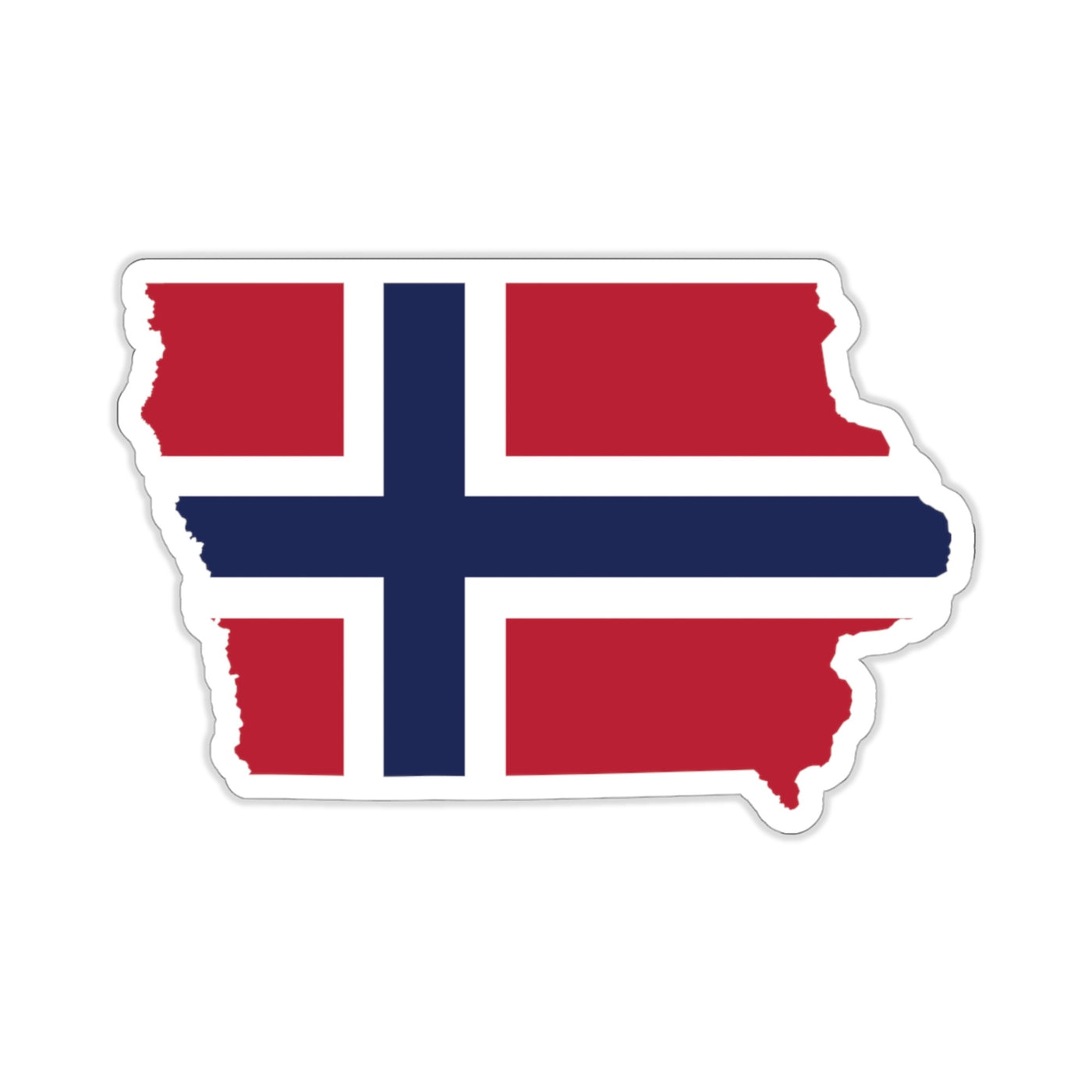 Iowa Norwegian Flag Sticker