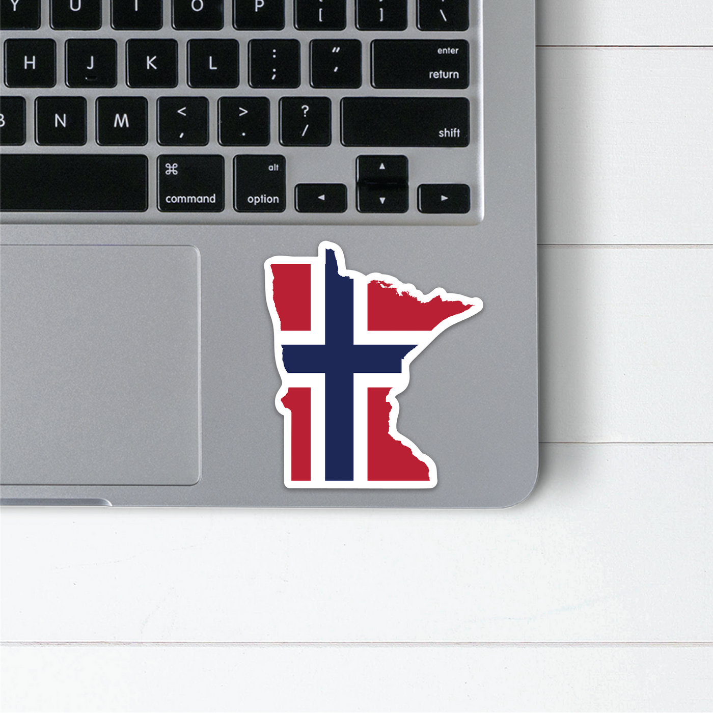 Minnesota Norwegian Flag Sticker Scandinavian Design Studio