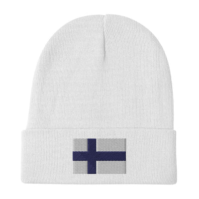 Finnish Flag Embroidered Beanie Scandinavian Design Studio