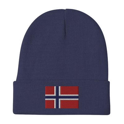 Norwegian Flag Embroidered Beanie Scandinavian Design Studio