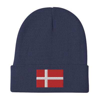 Danish Flag Embroidered Beanie Scandinavian Design Studio