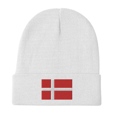 Danish Flag Embroidered Beanie Scandinavian Design Studio