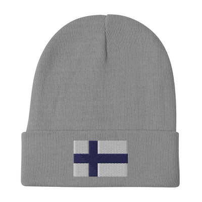 Finnish Flag Embroidered Beanie Scandinavian Design Studio