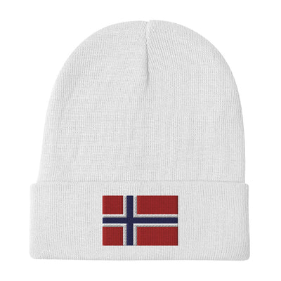 Norwegian Flag Embroidered Beanie Scandinavian Design Studio