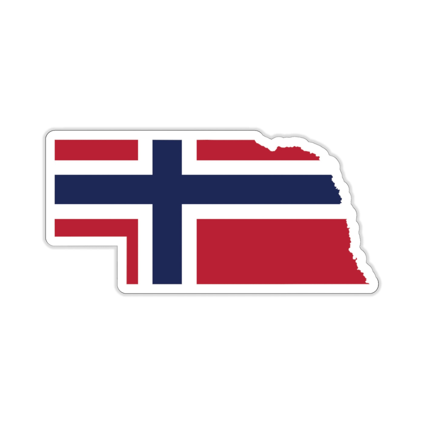 Nebraska Norwegian Flag Sticker