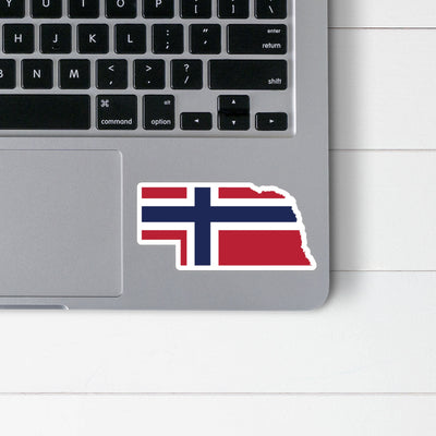 Nebraska Norwegian Flag Sticker