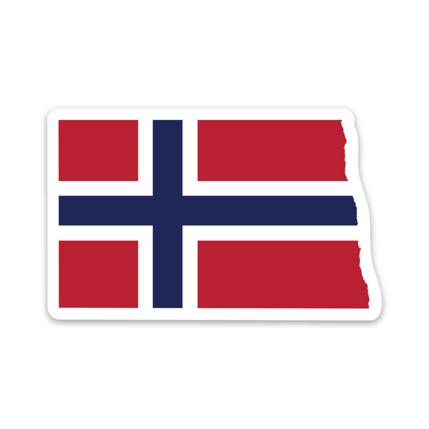 North Dakota Norwegian Flag Sticker Scandinavian Design Studio