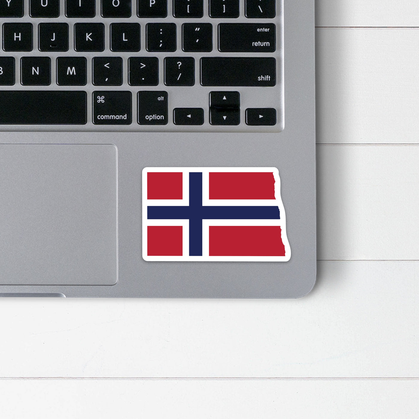 North Dakota Norwegian Flag Sticker Scandinavian Design Studio