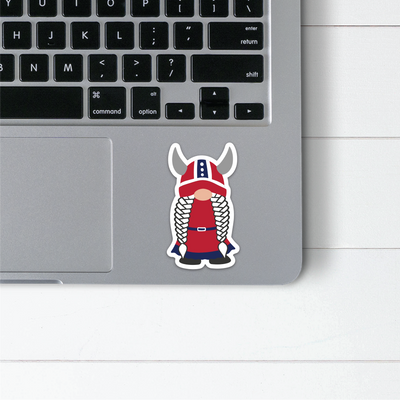 Norwegian Viking Girl Gnome Sticker Scandinavian Design Studio