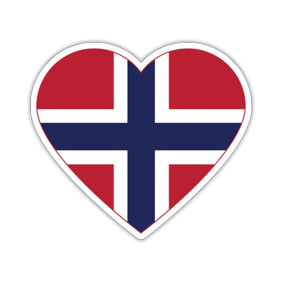Norwegian Flag Heart Sticker Scandinavian Design Studio