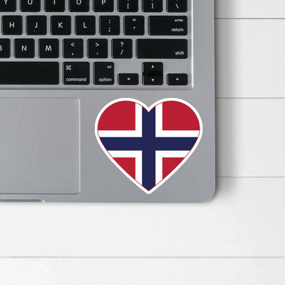 Norwegian Flag Heart Sticker Scandinavian Design Studio