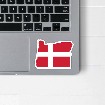 Oregon Danish Flag Sticker Scandinavian Design Studio