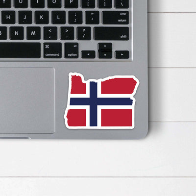 Oregon Norwegian Flag Sticker Scandinavian Design Studio