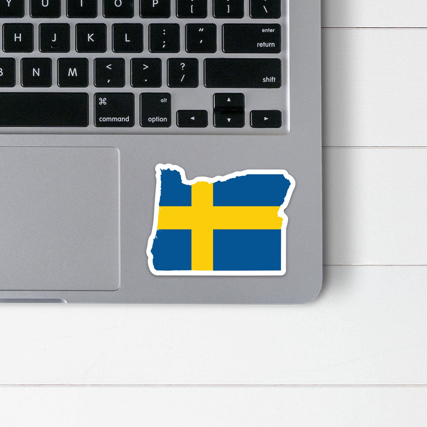 Oregon Swedish Flag Sticker Scandinavian Design Studio