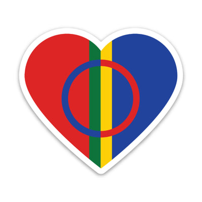 Sami Flag Heart Sticker Scandinavian Design Studio