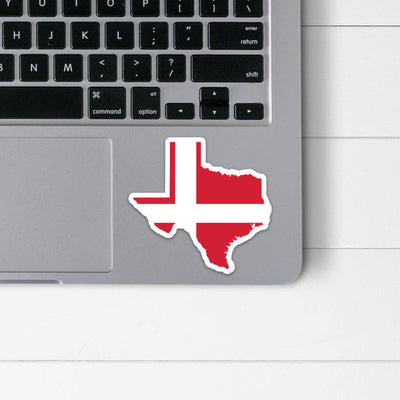 Texas Danish Flag Sticker Scandinavian Design Studio