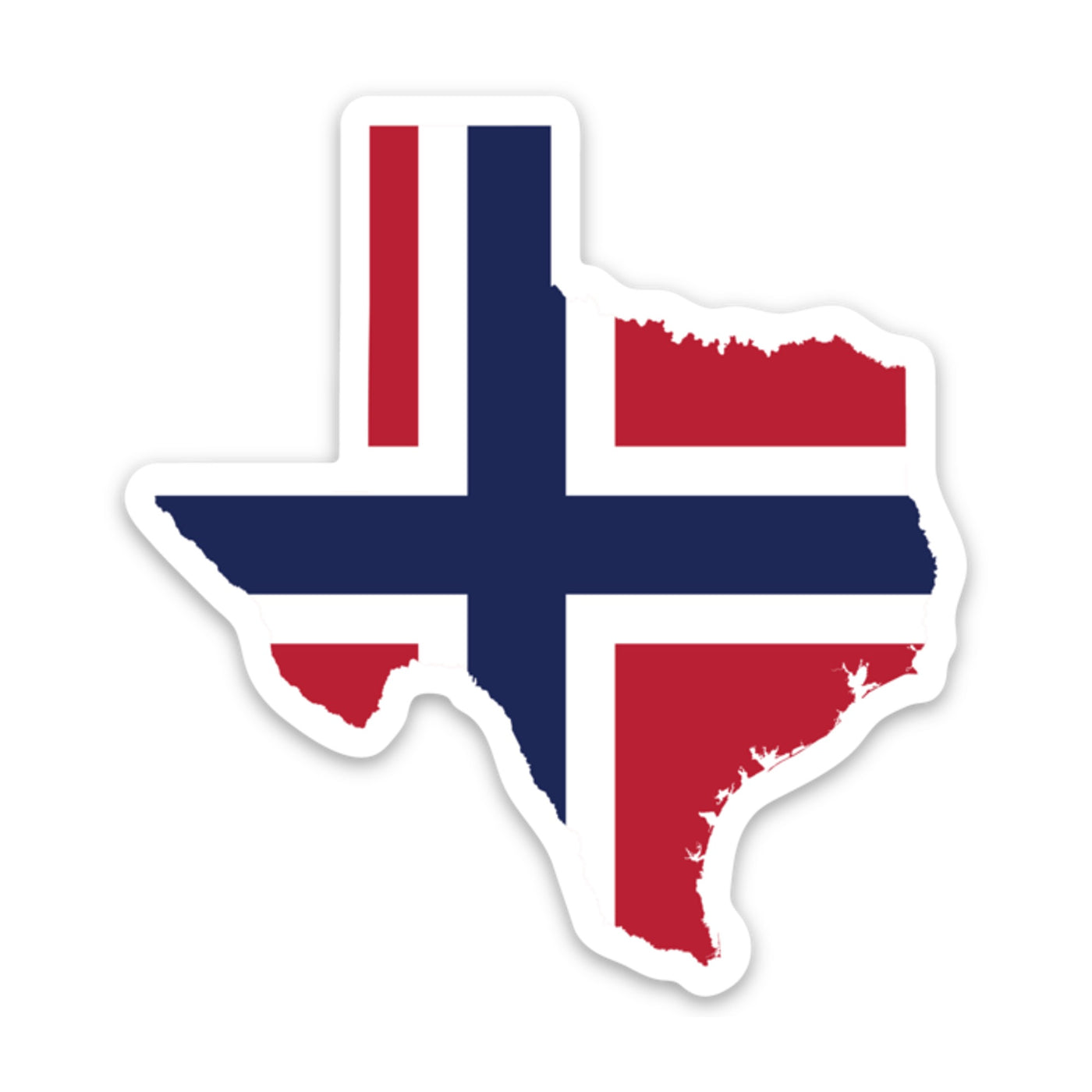 Texas Norwegian Flag Sticker Scandinavian Design Studio