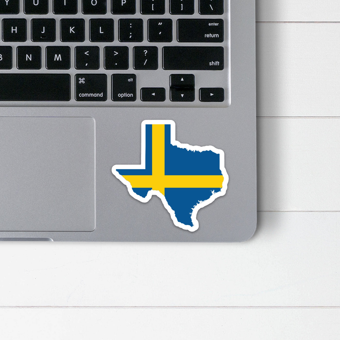Texas Swedish Flag Sticker Scandinavian Design Studio