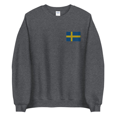 Swedish Flag Embroidered Sweatshirt Scandinavian Design Studio