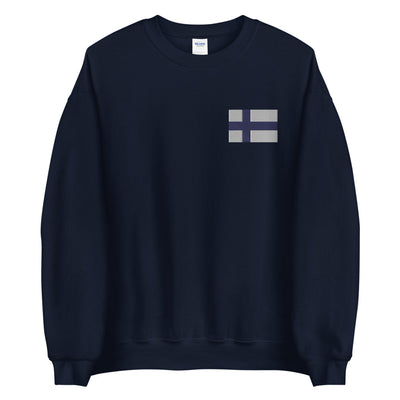 Finnish Flag Embroidered Sweatshirt Scandinavian Design Studio