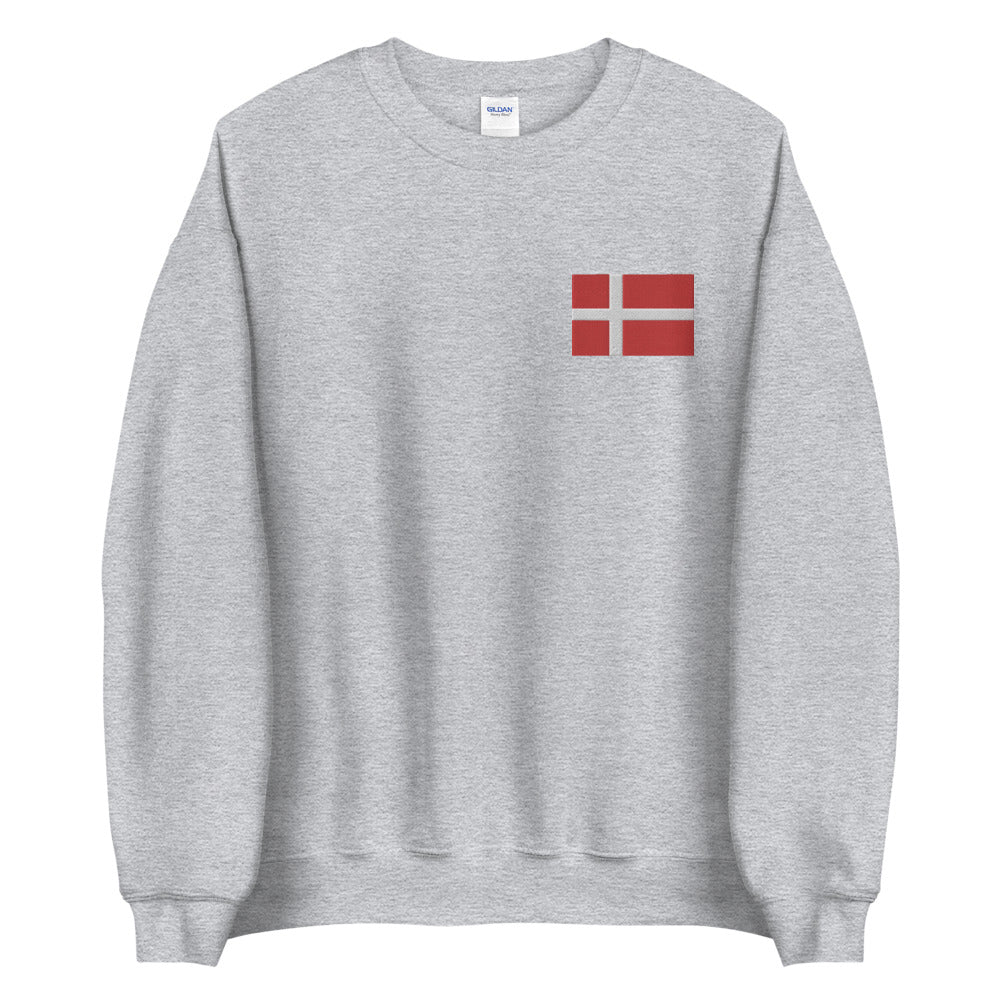 Danish Flag Embroidered Sweatshirt Scandinavian Design Studio