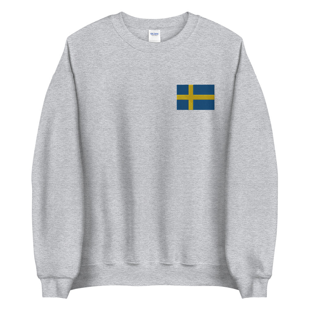 Swedish Flag Embroidered Sweatshirt Scandinavian Design Studio