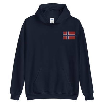 Norwegian Flag Embroidered Unisex Hoodie Scandinavian Design Studio