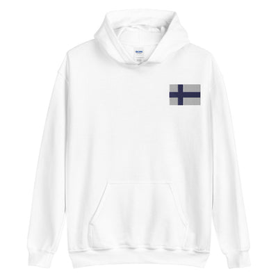 Finnish Flag Embroidered Unisex Hoodie Scandinavian Design Studio