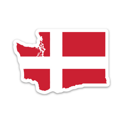 Washington Danish Flag Sticker Scandinavian Design Studio