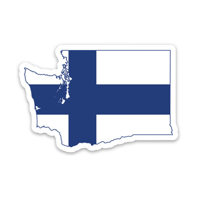 Washington Finnish Flag Sticker Scandinavian Design Studio