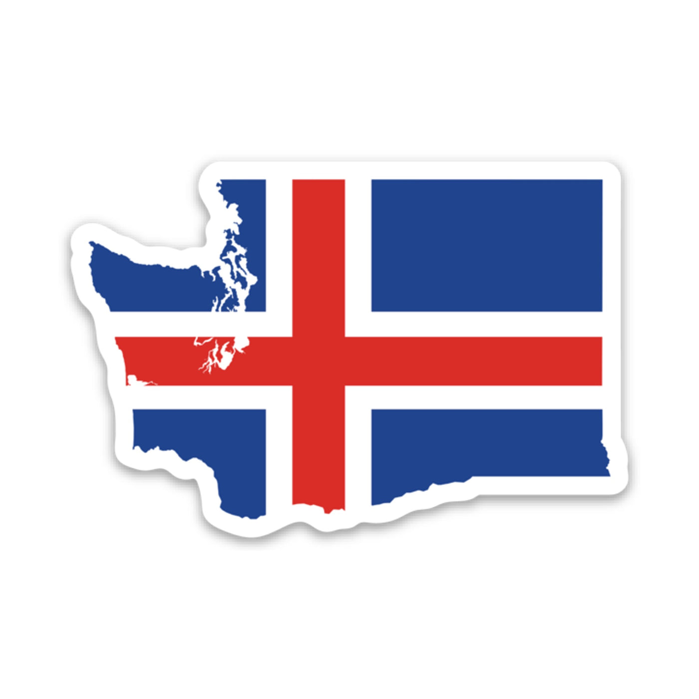 Washington Icelandic Flag Sticker Scandinavian Design Studio