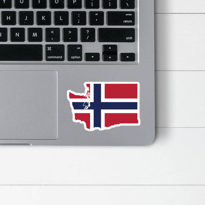 Washington Norwegian Flag Sticker Scandinavian Design Studio