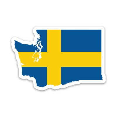 Washington Swedish Flag Sticker Scandinavian Design Studio