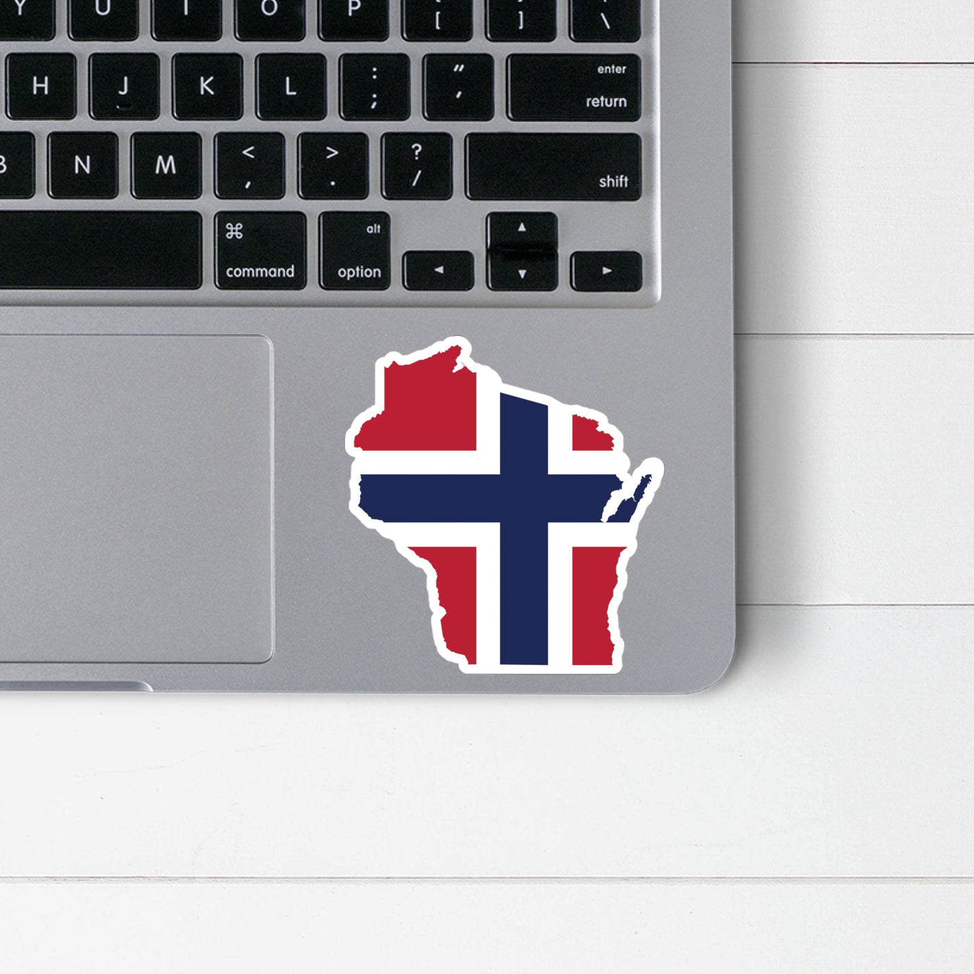 Wisconsin Norwegian Flag Sticker